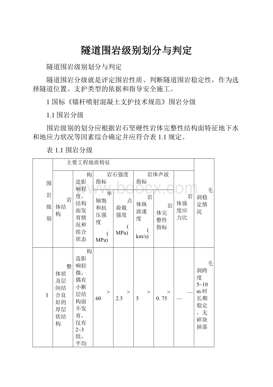 隧道围岩级别划分与判定.docx