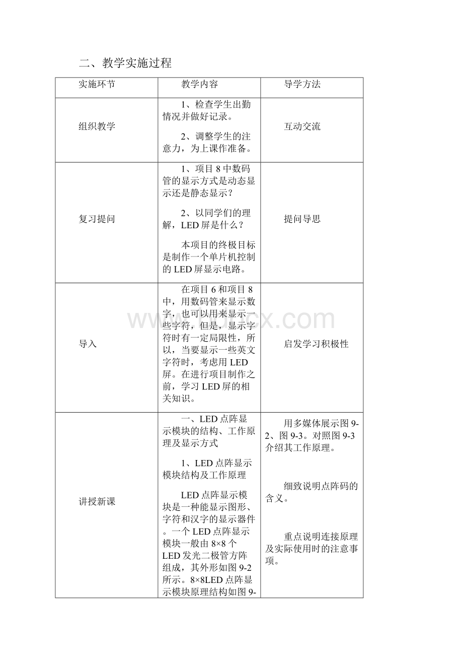 项目9单片机应用技能实训C语言教案.docx_第2页