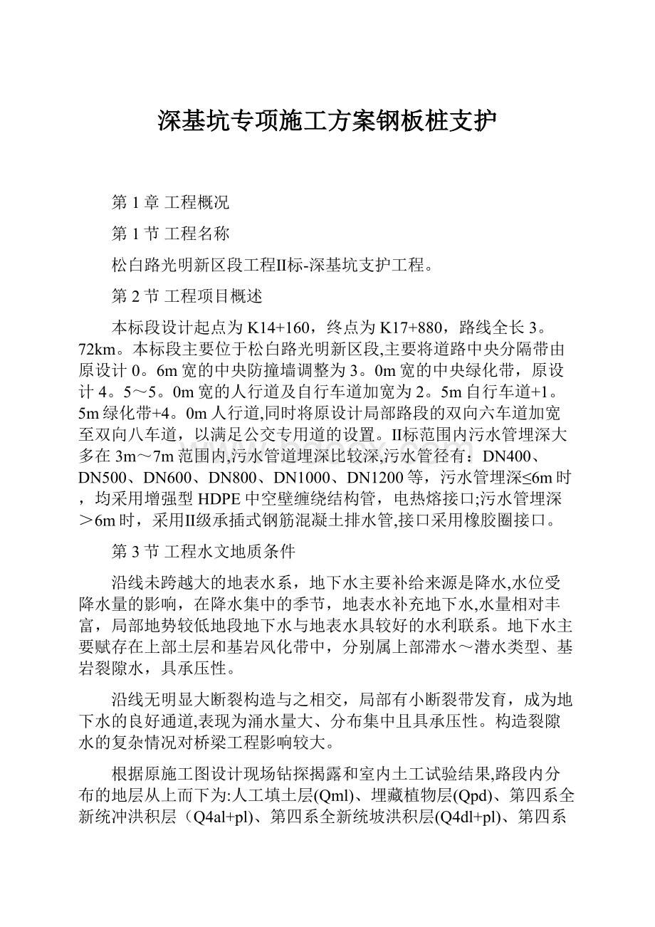 深基坑专项施工方案钢板桩支护.docx