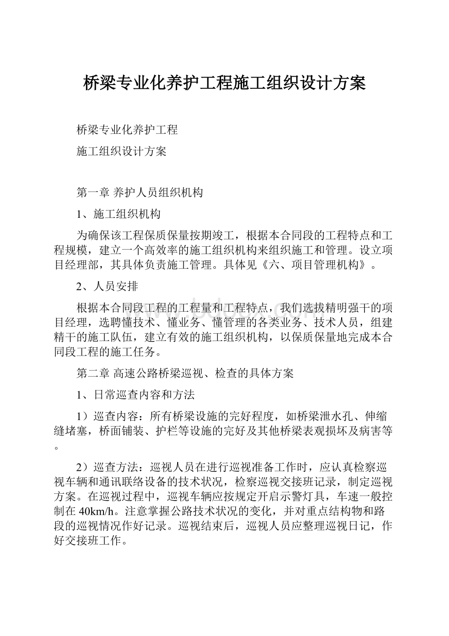 桥梁专业化养护工程施工组织设计方案.docx