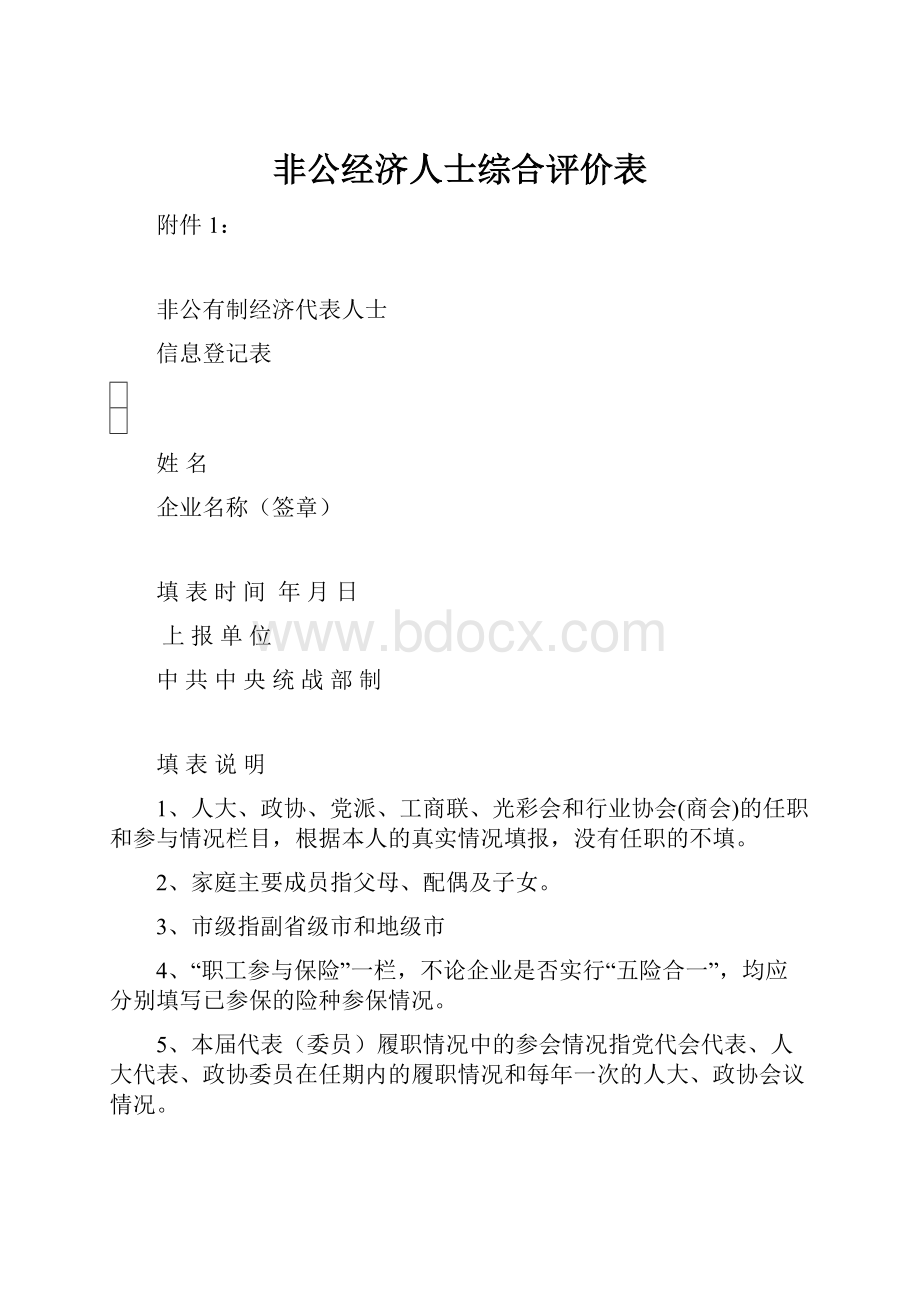 非公经济人士综合评价表.docx_第1页