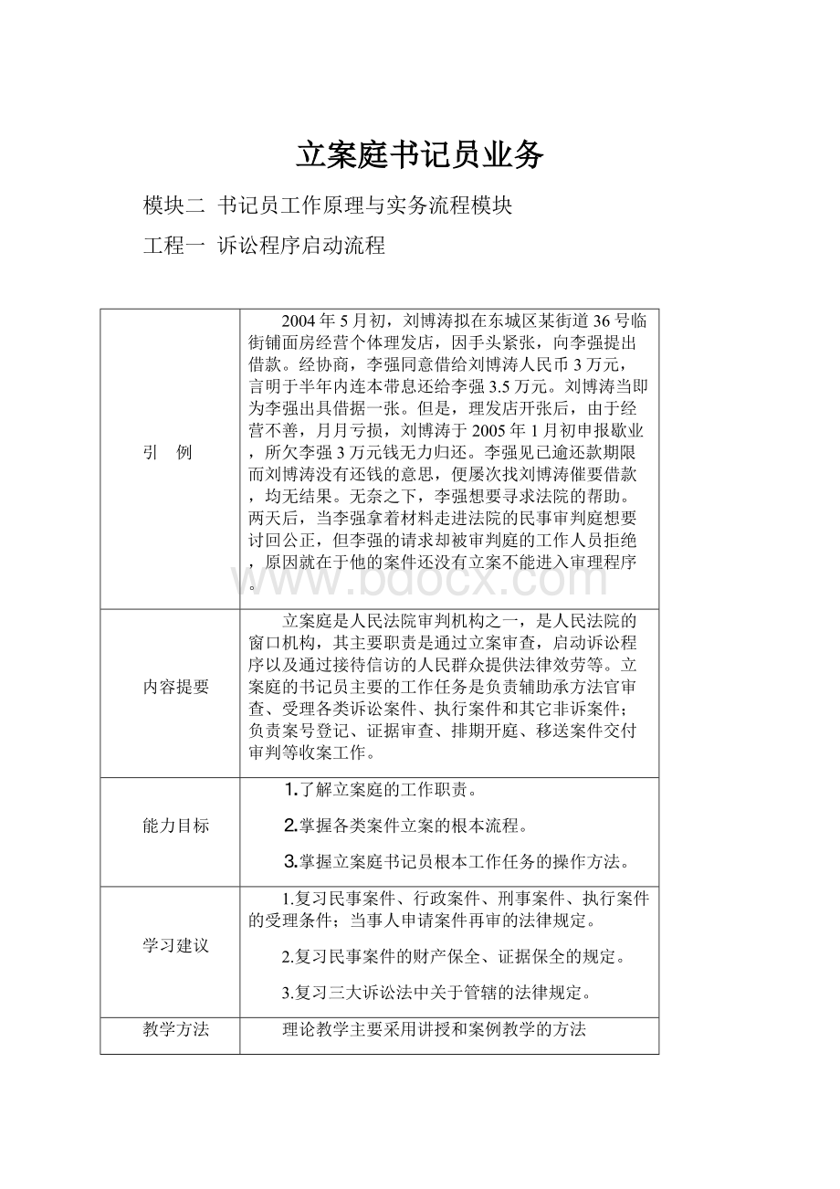 立案庭书记员业务.docx_第1页