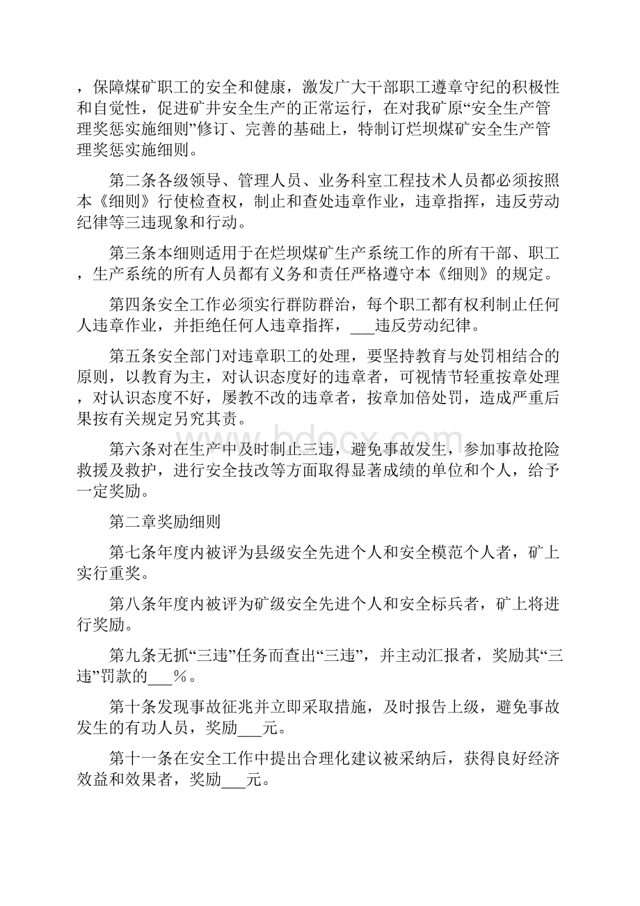 煤矿安全生产矿长违规处罚细则.docx_第2页