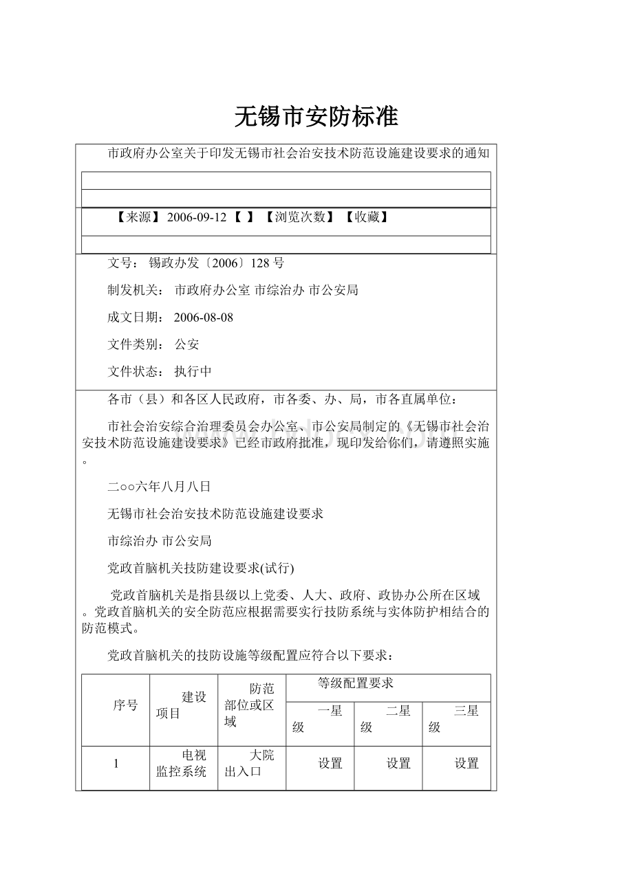 无锡市安防标准.docx