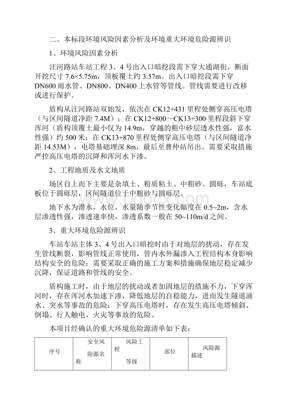 地铁工程重大环境危险源专项应急预案教学文案.docx_第2页