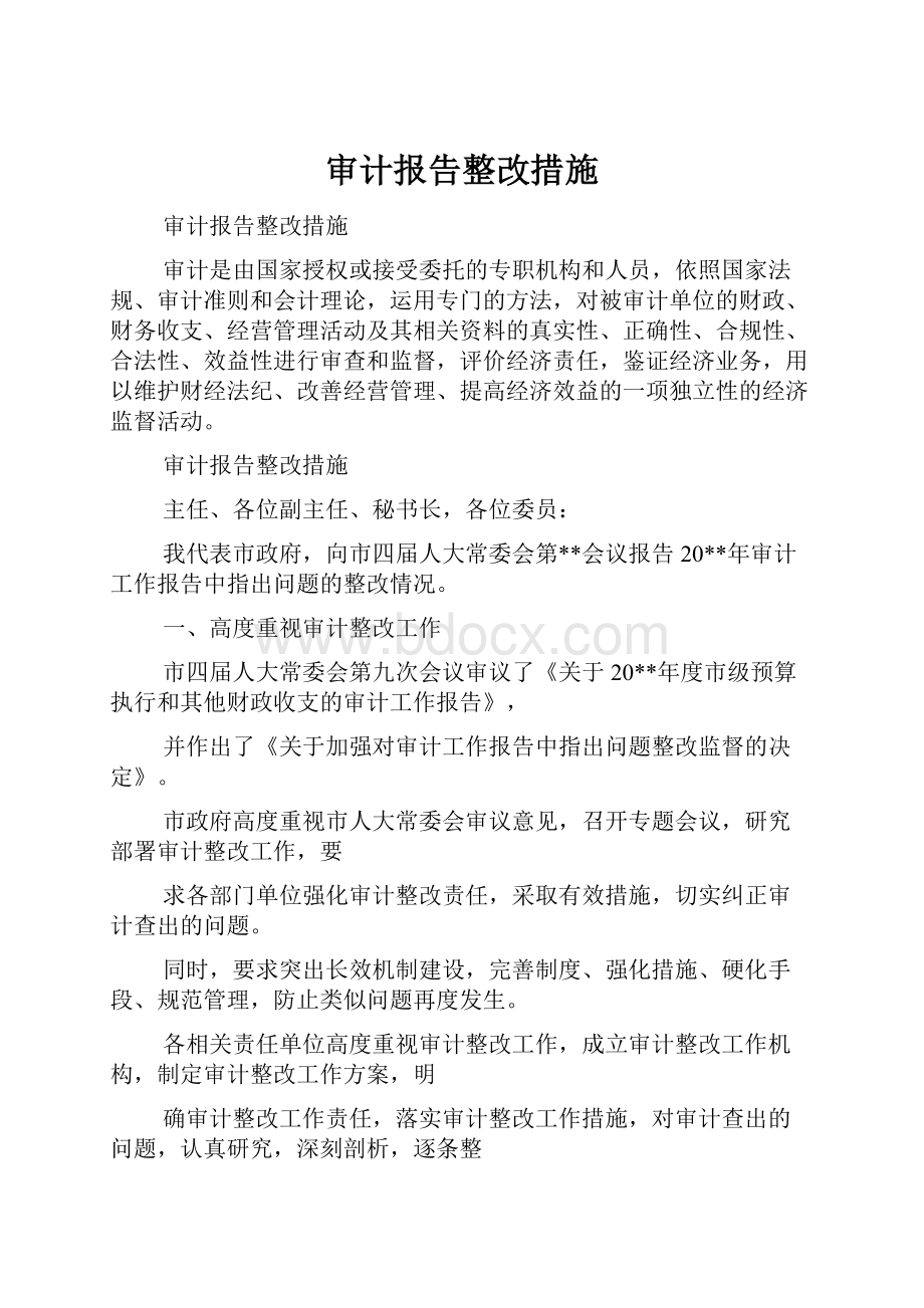 审计报告整改措施.docx_第1页