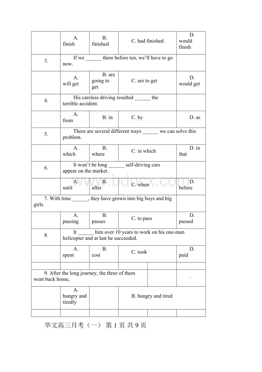 广东省深圳市耀华实验学校届高三英语月考试题华文班无答案.docx_第2页