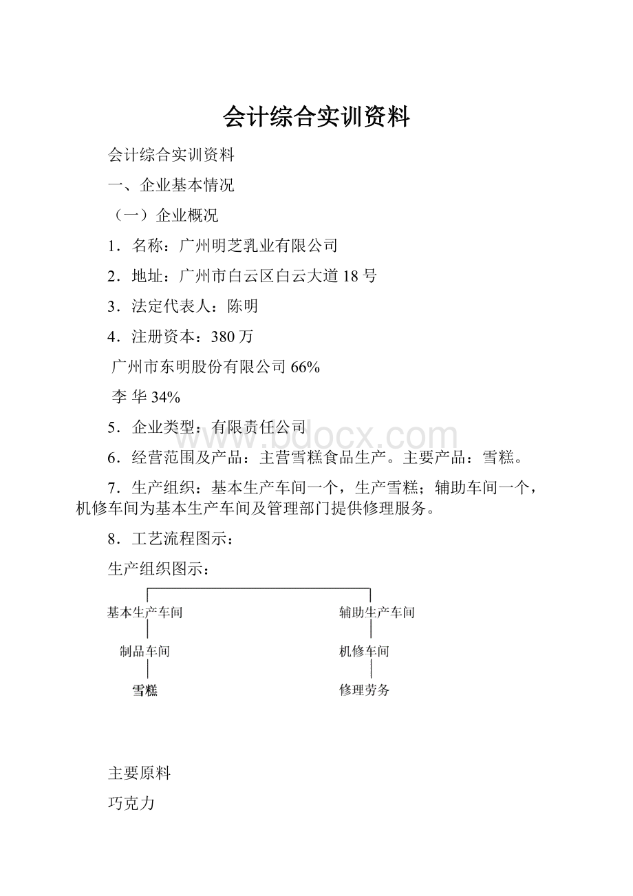 会计综合实训资料Word格式.docx