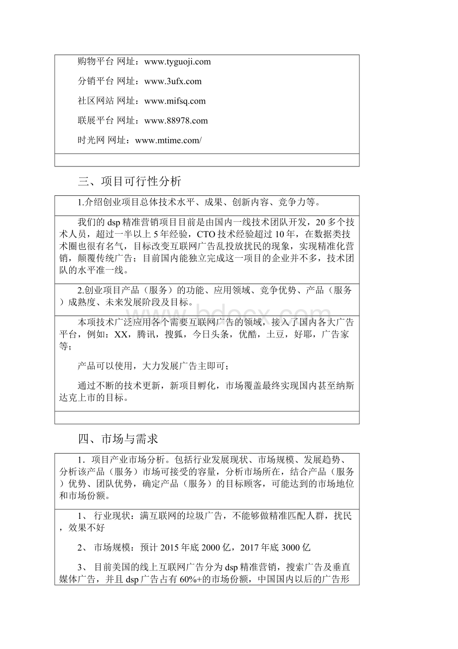 dsp精准营销大数据营销项目大学生电子商务创业孵化园入园申报商业计划书大学论文.docx_第3页