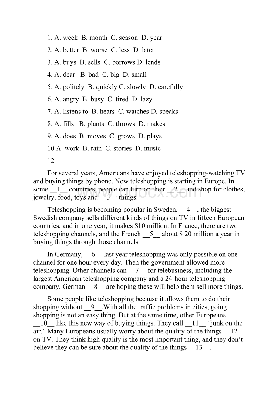 最新中考英语完形填空100篇二配答案详解讲解学习.docx_第2页