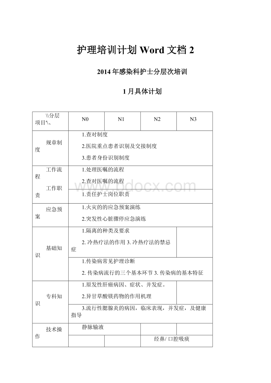 护理培训计划Word文档2.docx