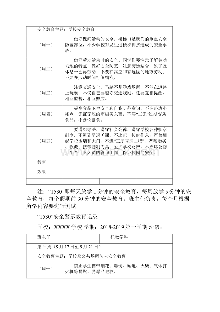 学年第一学期1530安全警示教育记录.docx_第2页