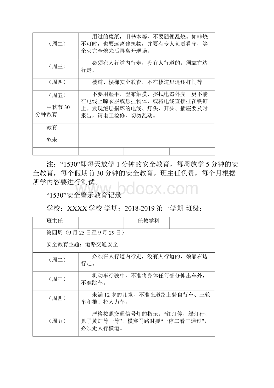 学年第一学期1530安全警示教育记录.docx_第3页