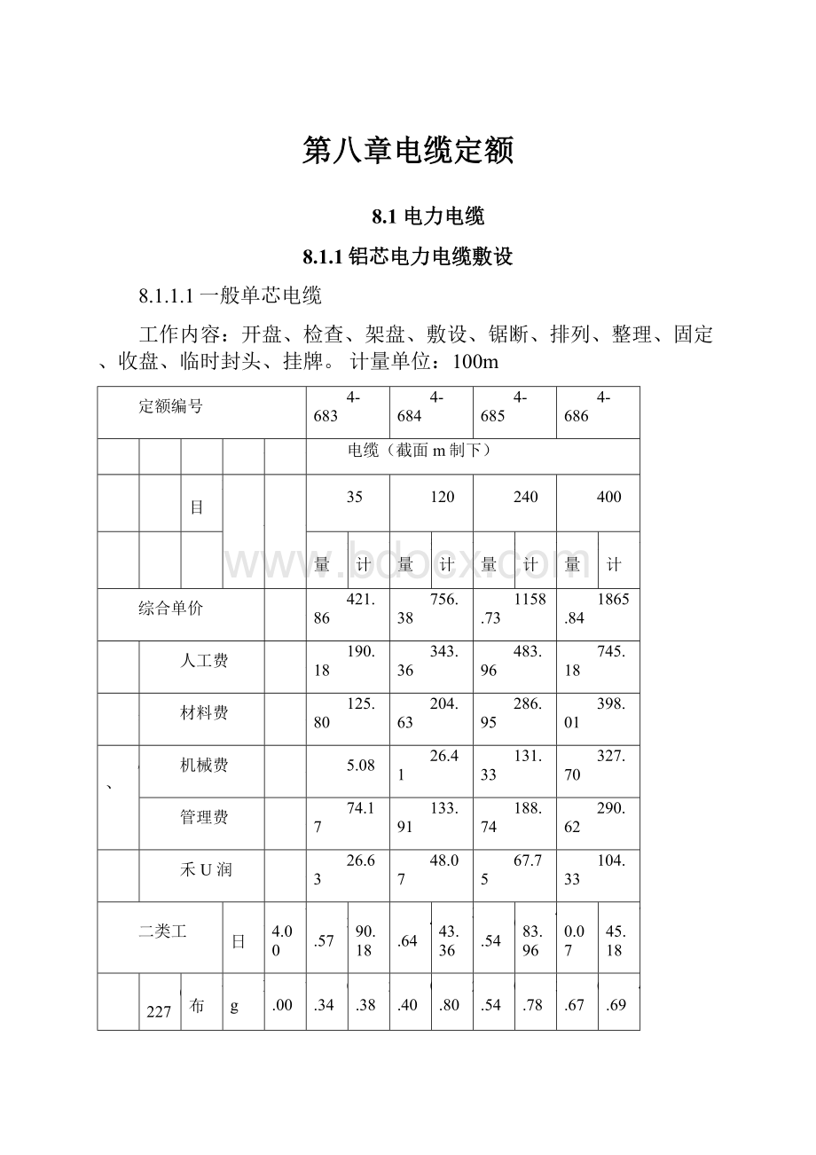 第八章电缆定额.docx_第1页