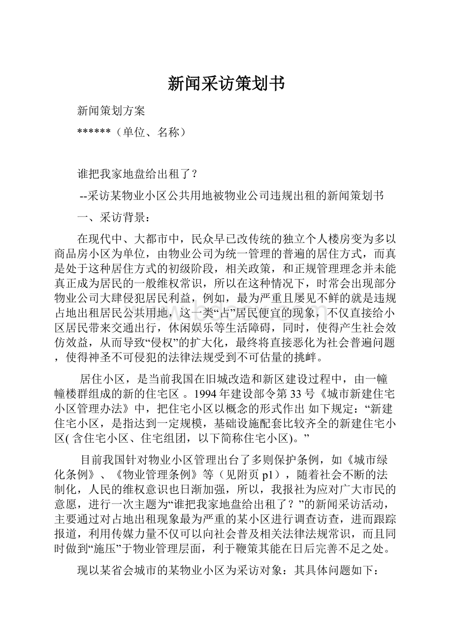 新闻采访策划书.docx