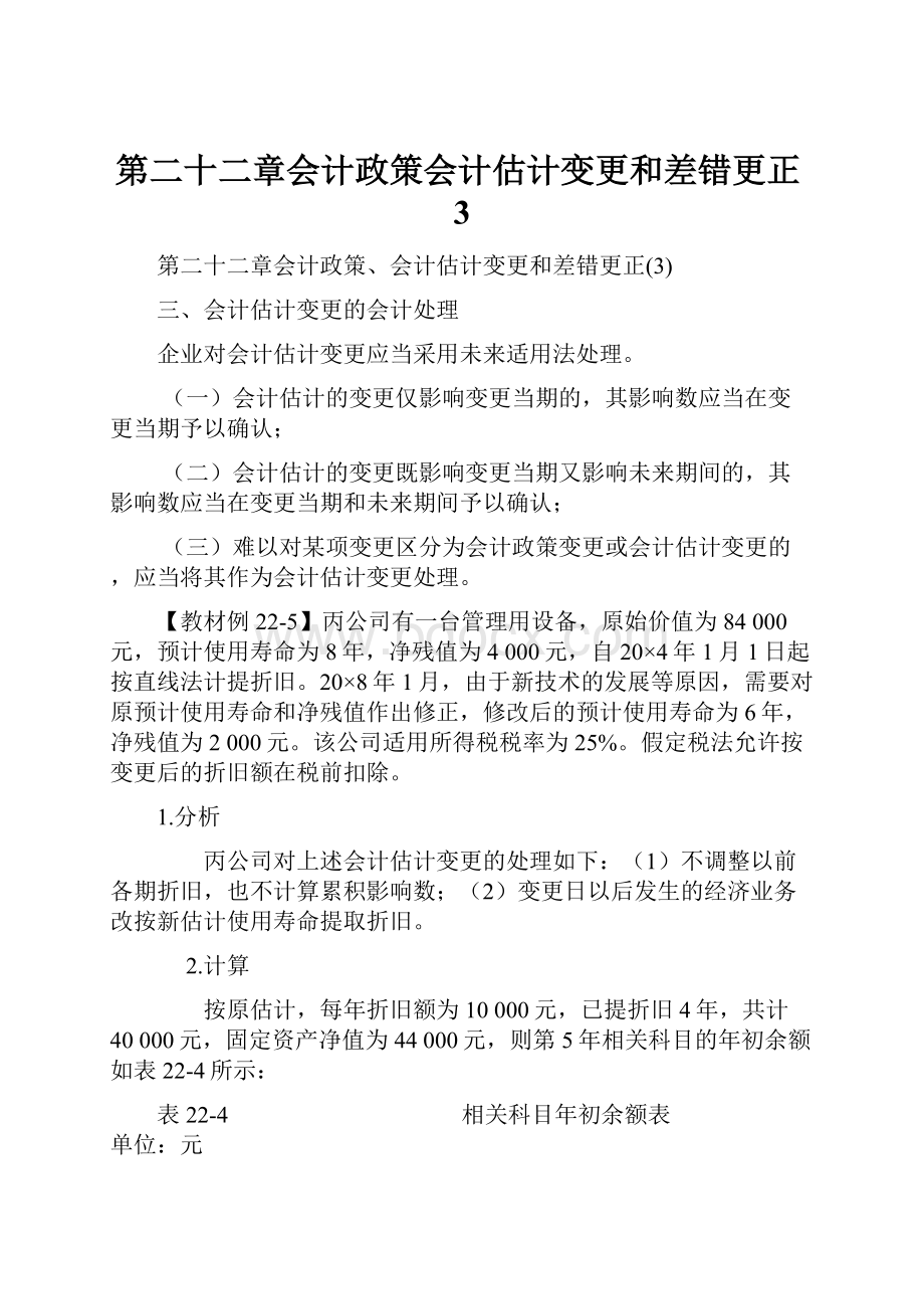 第二十二章会计政策会计估计变更和差错更正3.docx