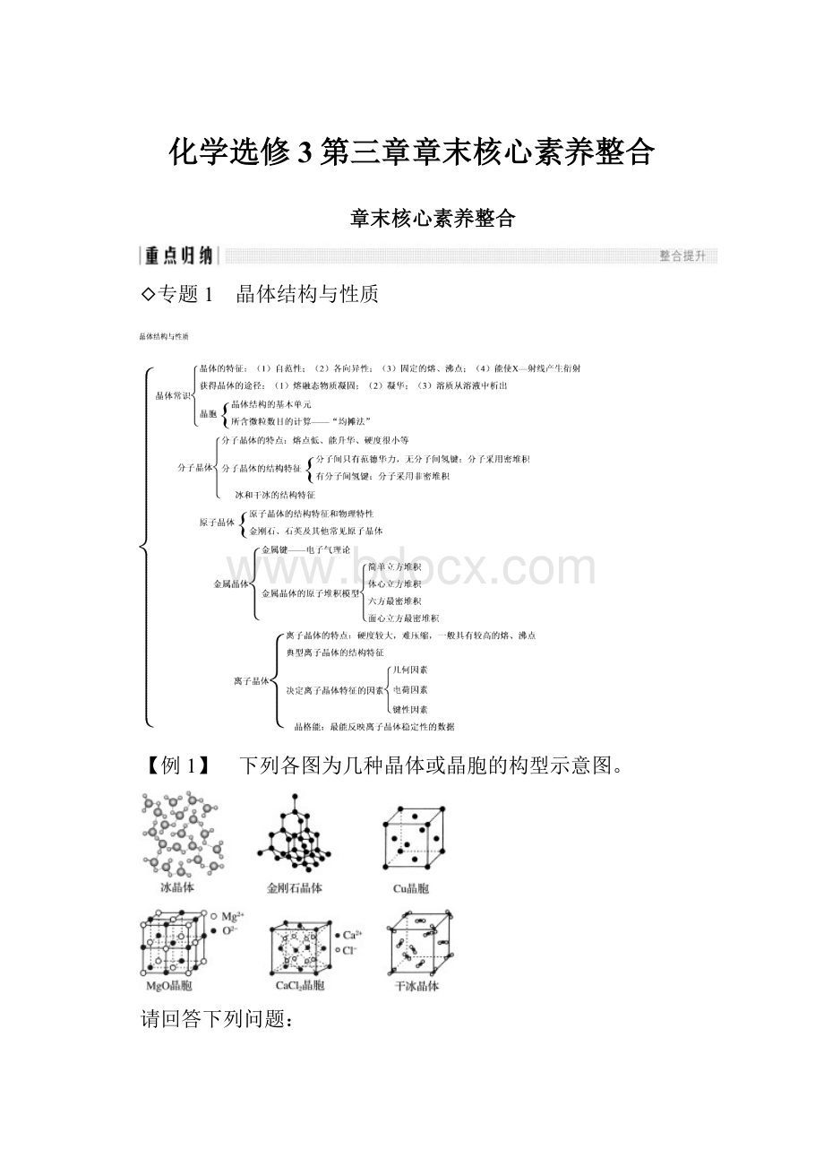 化学选修3第三章章末核心素养整合.docx