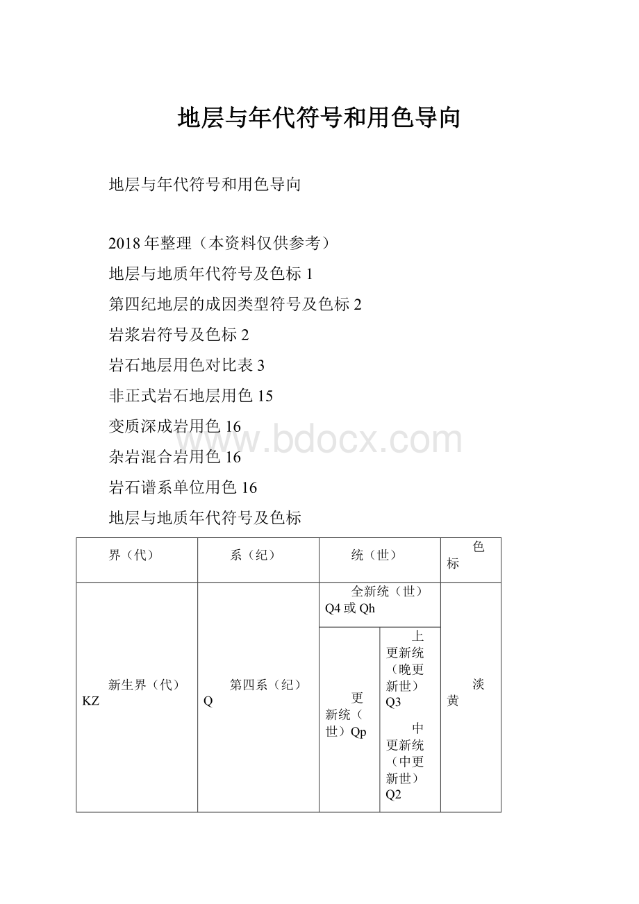 地层与年代符号和用色导向.docx_第1页