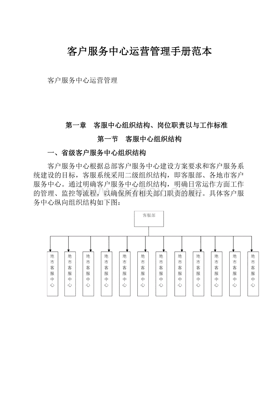 客户服务中心运营管理手册范本.docx