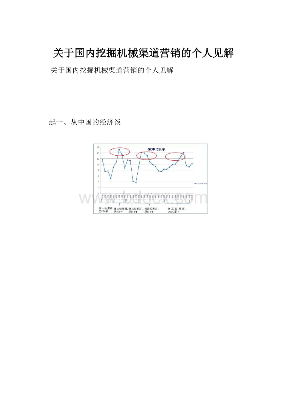 关于国内挖掘机械渠道营销的个人见解.docx_第1页