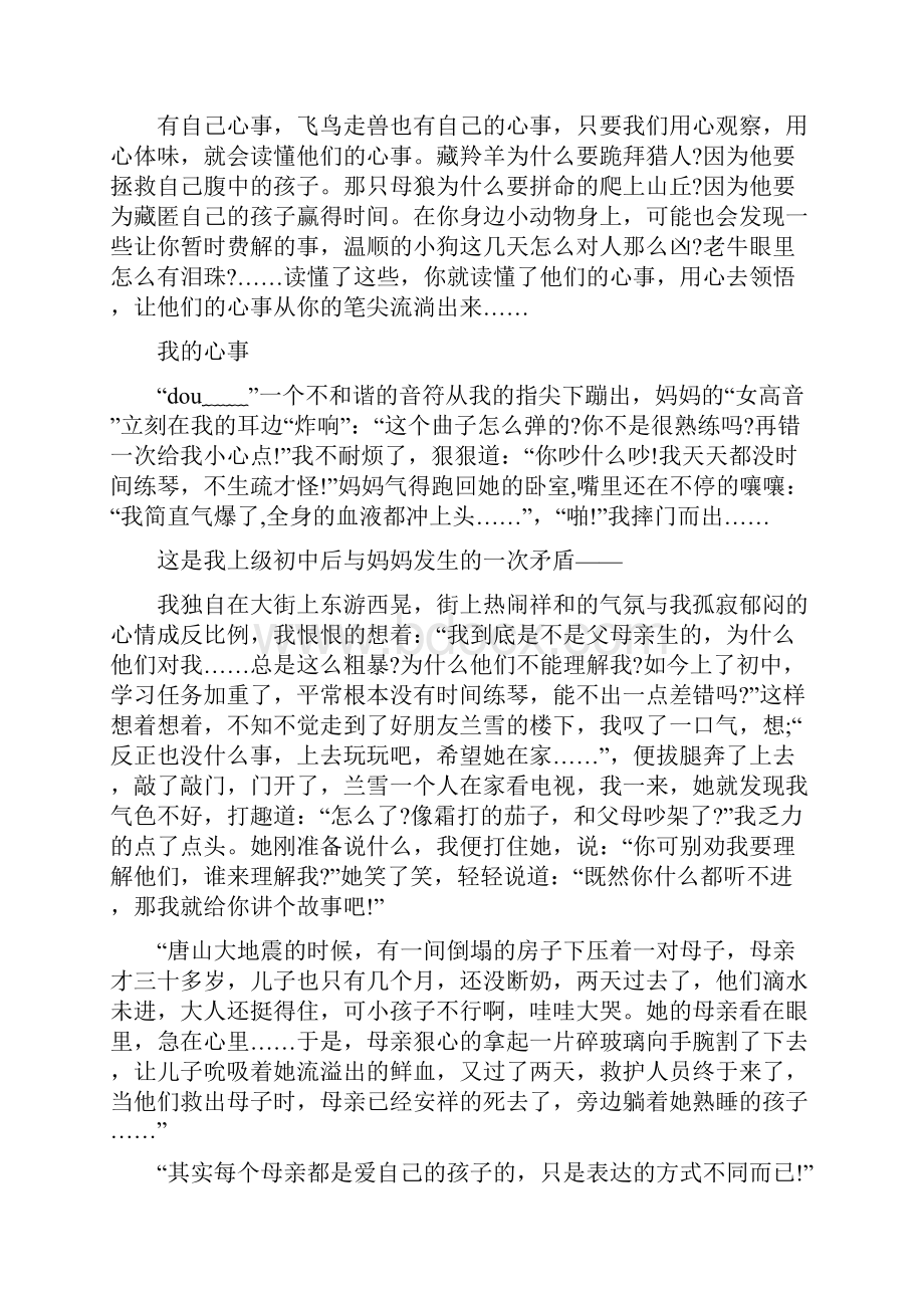 以心事为话题的作文Word格式文档下载.docx_第2页