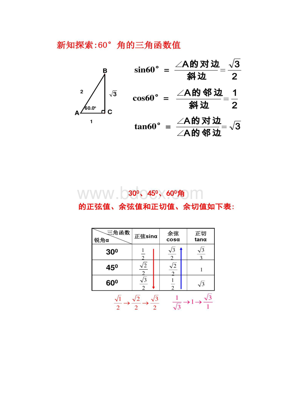 解直角三角形特殊角的三角函数值.docx_第3页