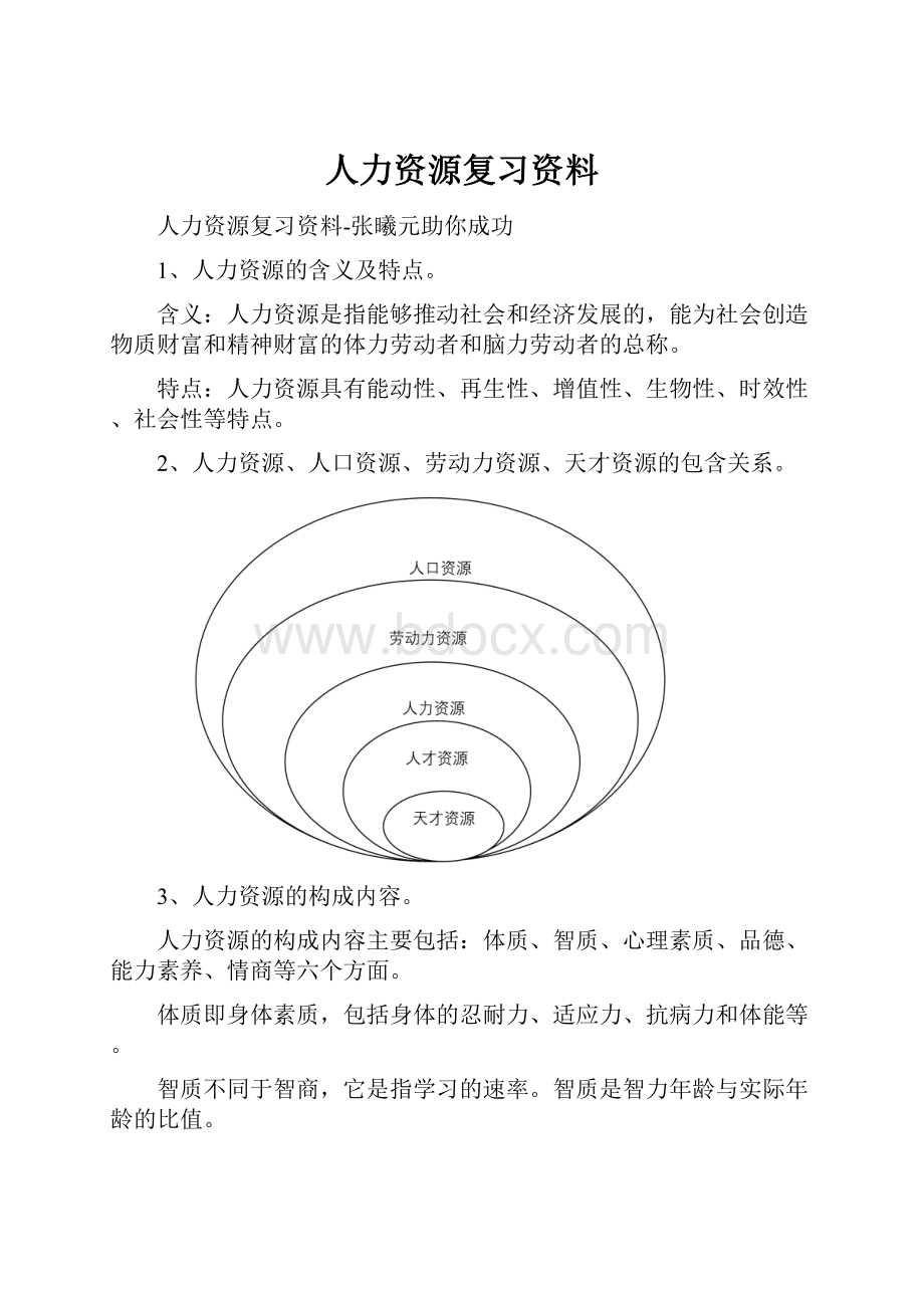 人力资源复习资料.docx