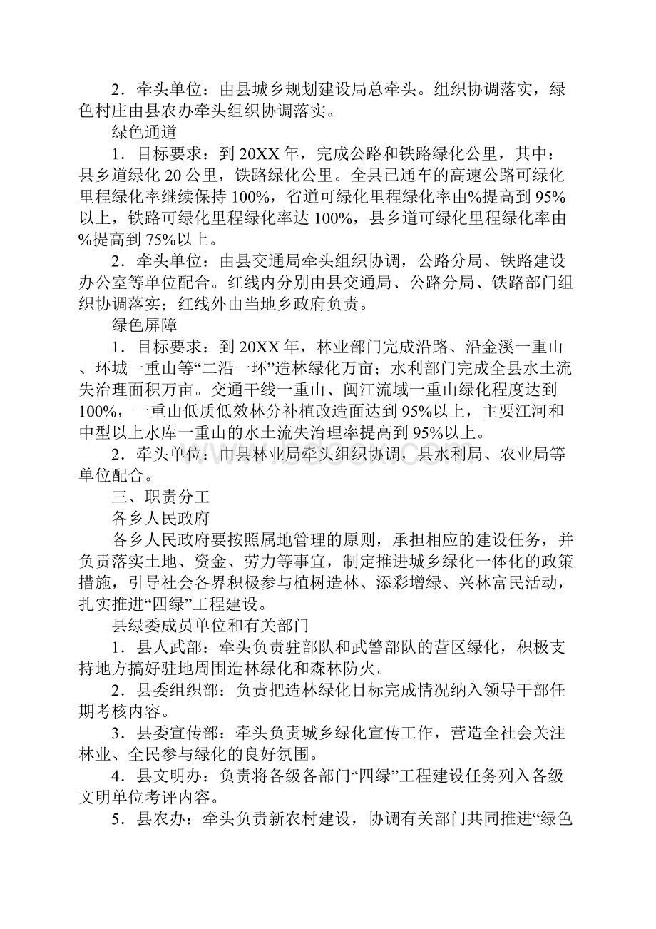 县城乡绿化一体化四绿工程建设实施方案20XX年.docx_第2页