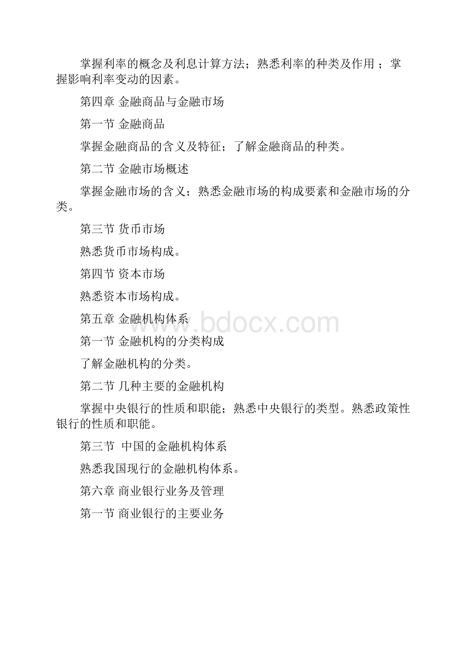 东北财经大学关于招收专升本金融学专业考试大纲.docx_第2页