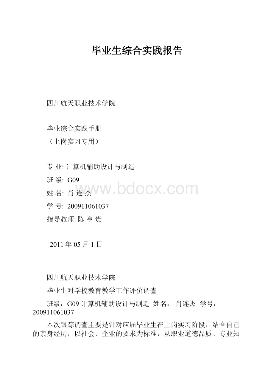 毕业生综合实践报告Word格式.docx