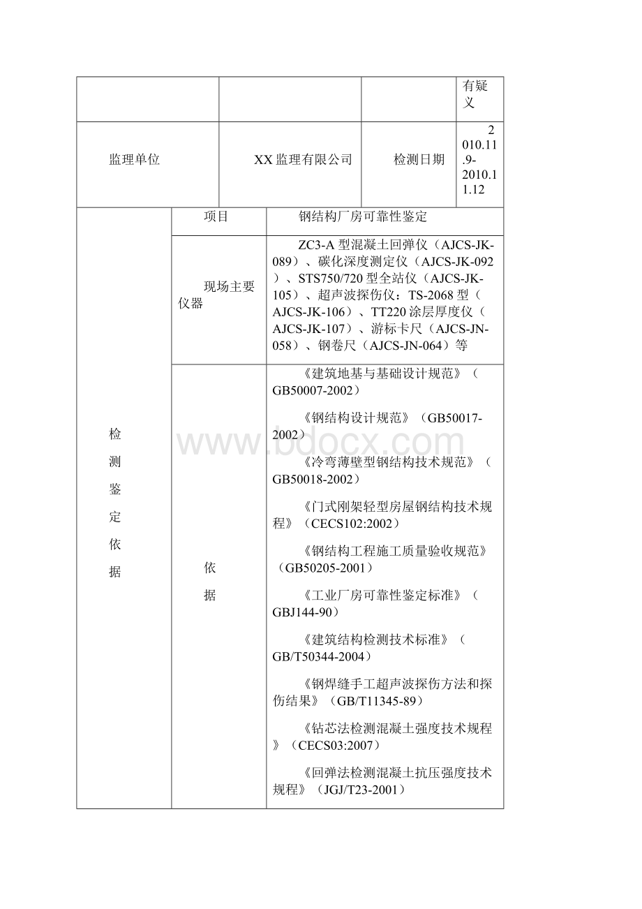 钢结构厂房可靠性安全性检测鉴定报告.docx_第3页