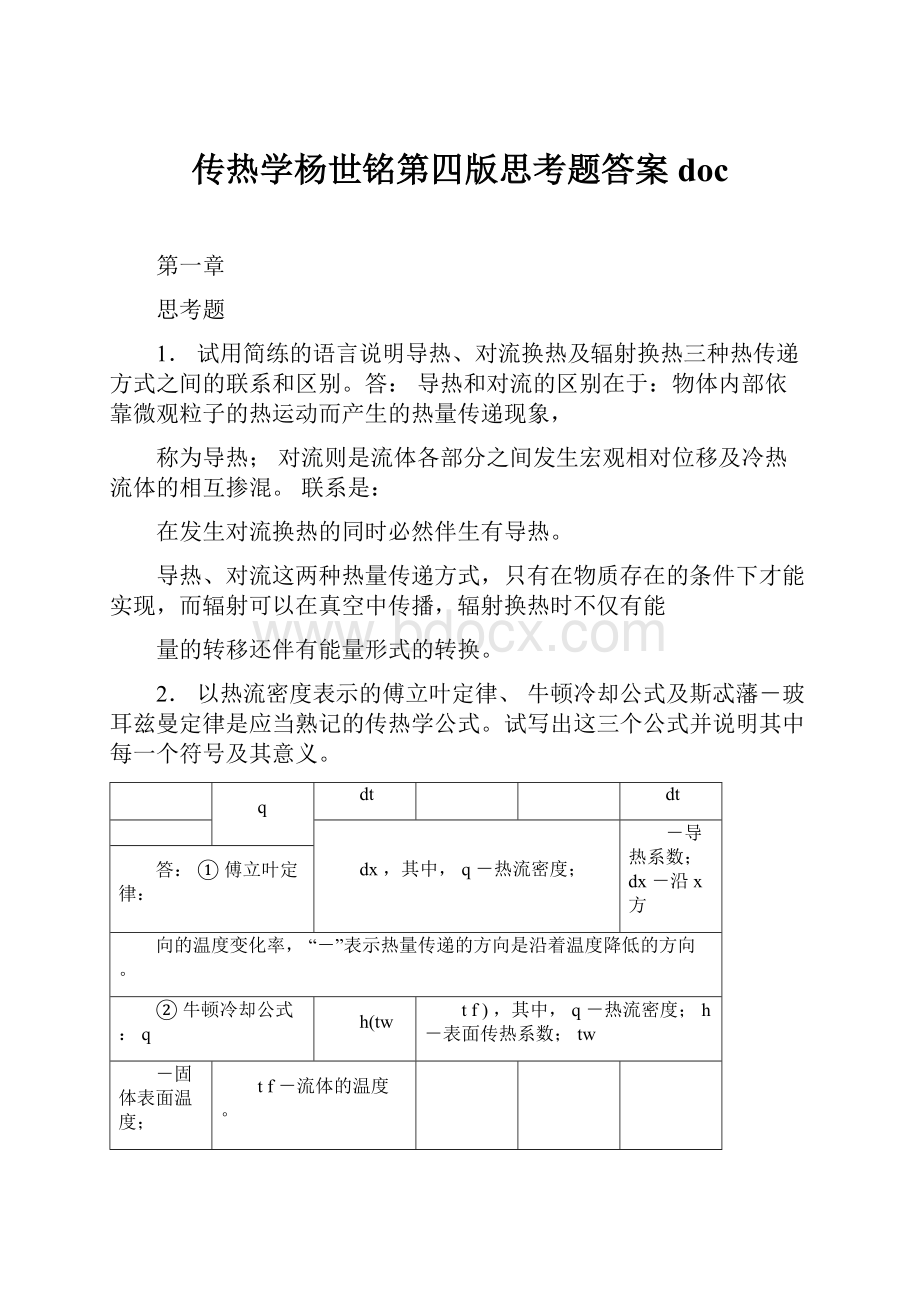 传热学杨世铭第四版思考题答案doc.docx