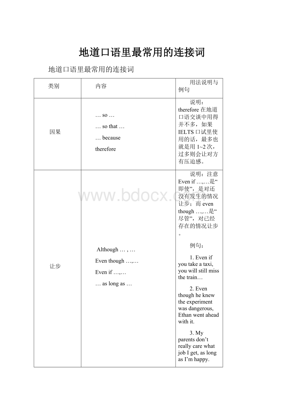 地道口语里最常用的连接词.docx