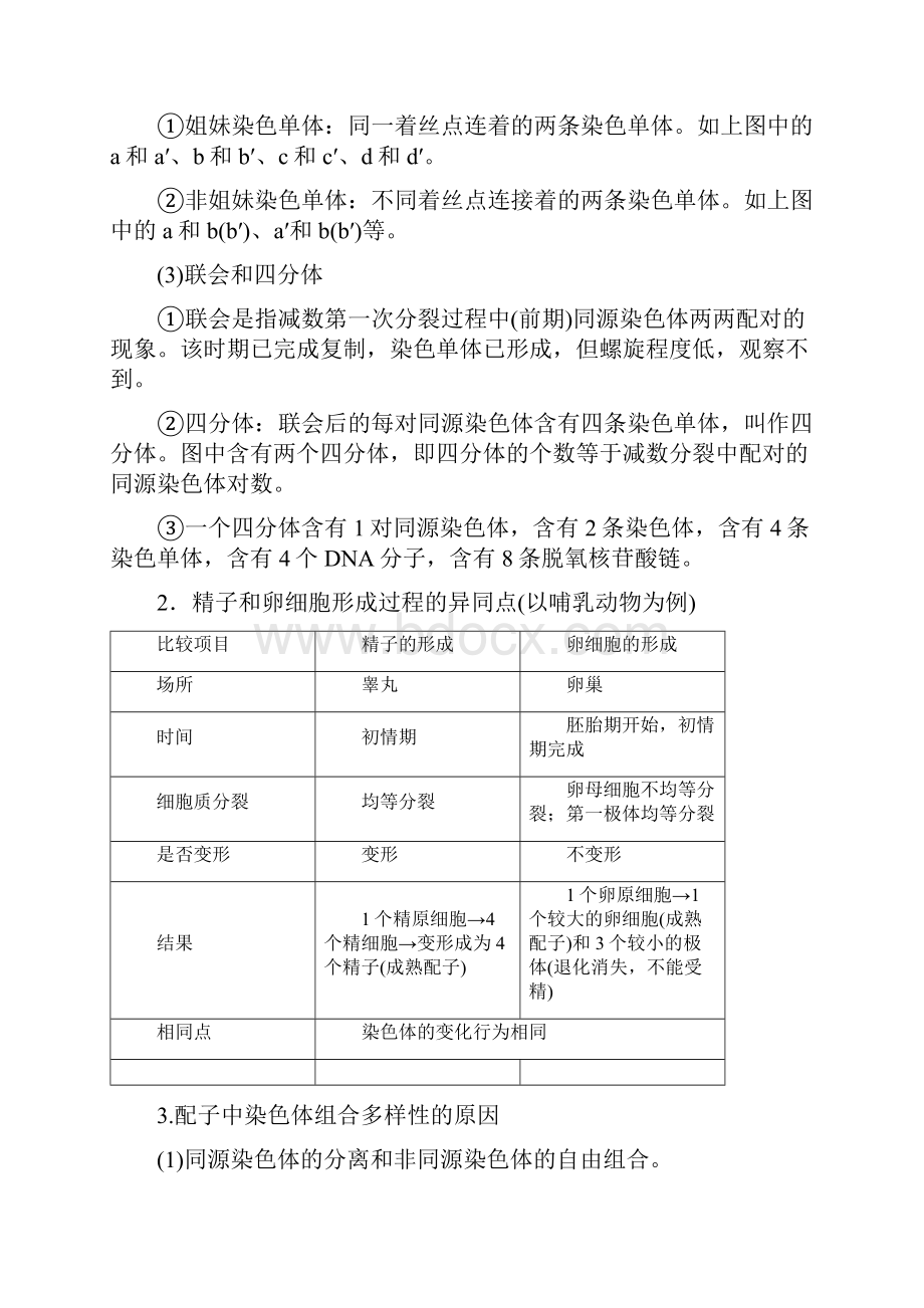 届高考生物一轮复习知识点讲解专题43 减数分裂和受精作用含答案.docx_第2页