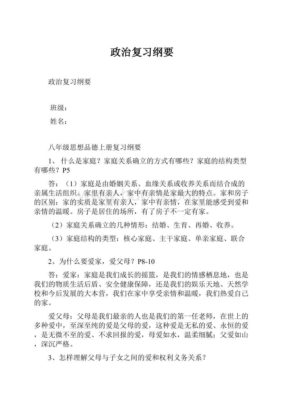 政治复习纲要.docx_第1页