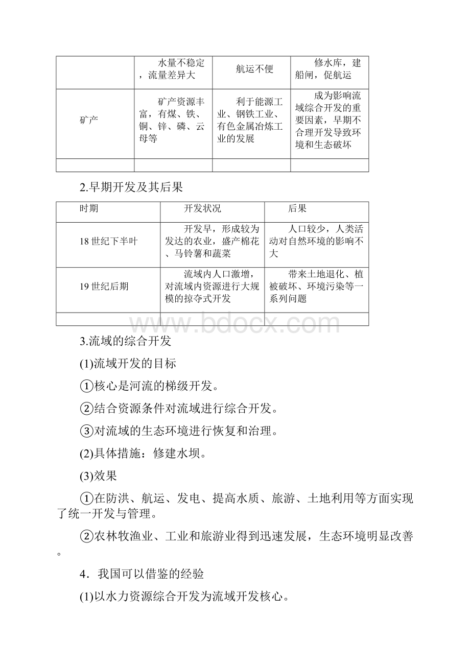 高考地理复习第33讲流域的综合开发以美国田纳西河流域为例学案新人教版必修3.docx_第2页