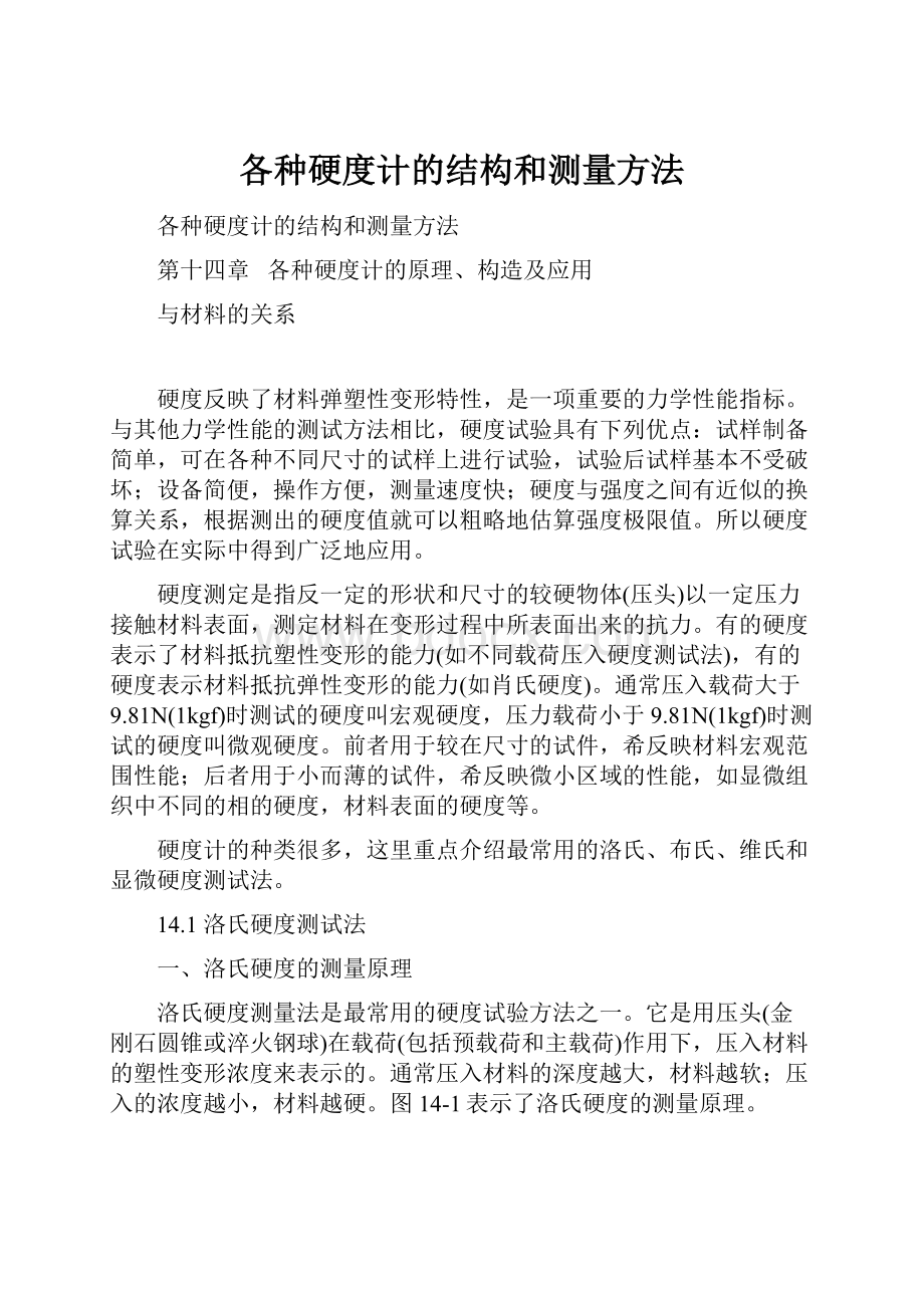 各种硬度计的结构和测量方法.docx