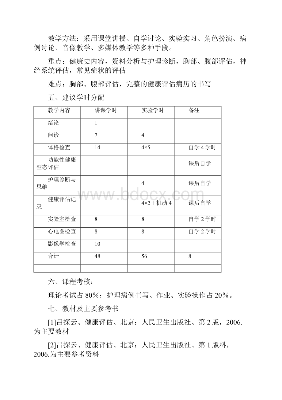 《健康评估》教学大纲共27页.docx_第2页