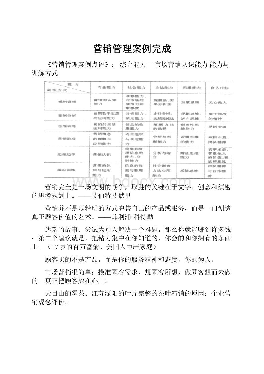 营销管理案例完成Word文件下载.docx