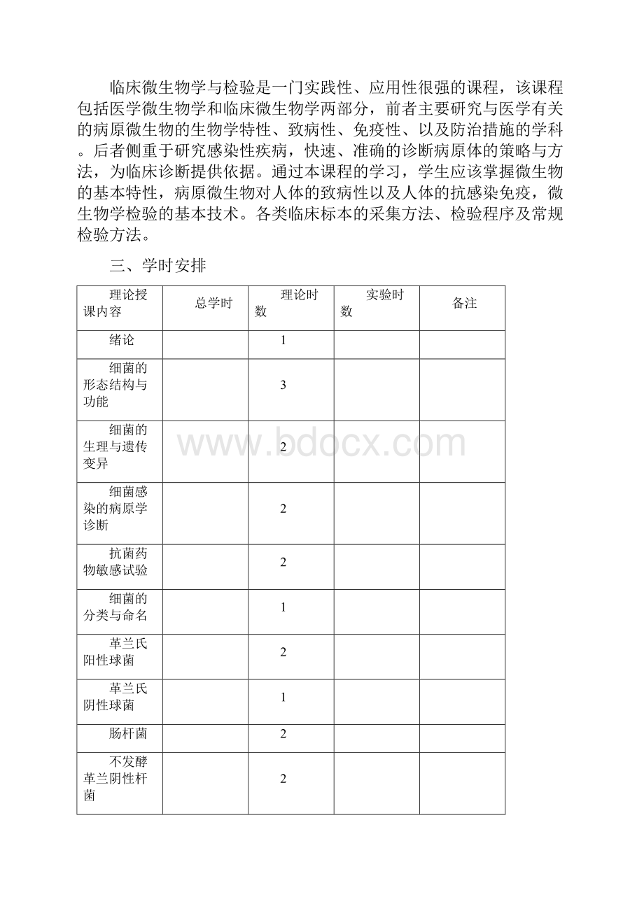 临床微生物学及检验教学大纲.docx_第2页