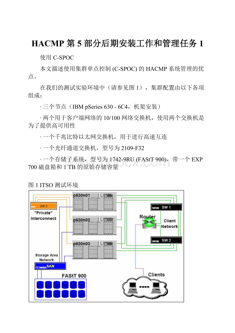 HACMP 第 5 部分后期安装工作和管理任务1.docx