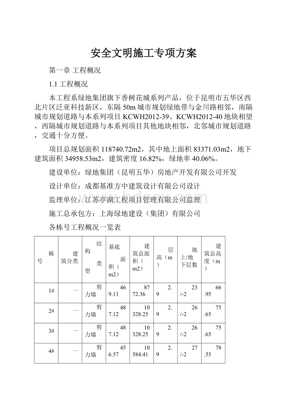 安全文明施工专项方案.docx_第1页