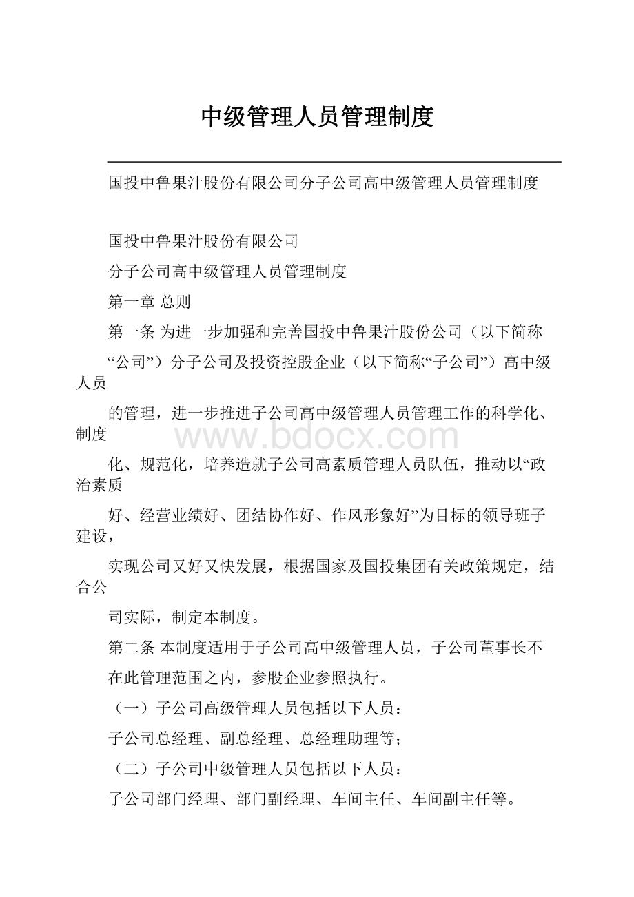 中级管理人员管理制度.docx