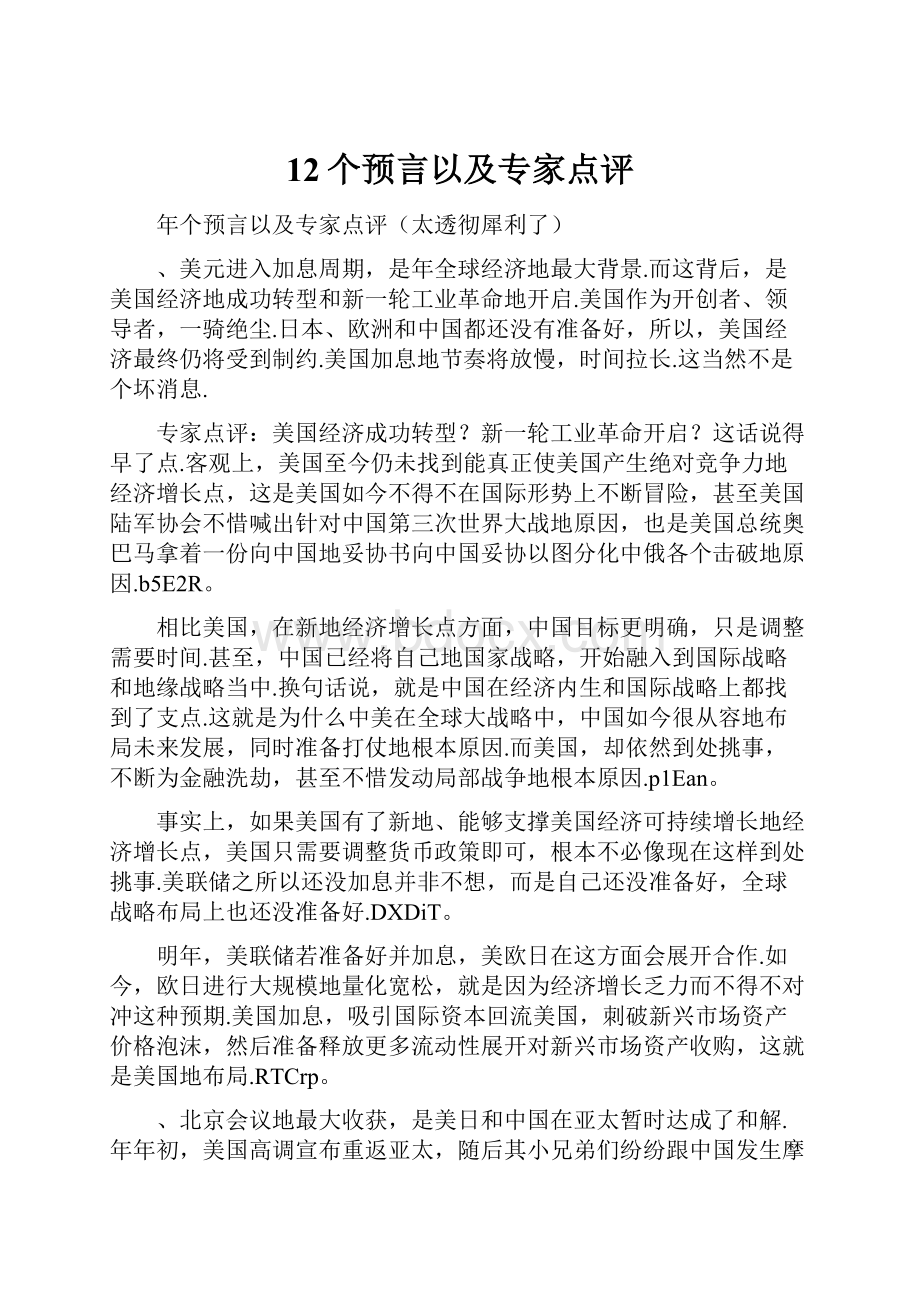 12个预言以及专家点评.docx_第1页