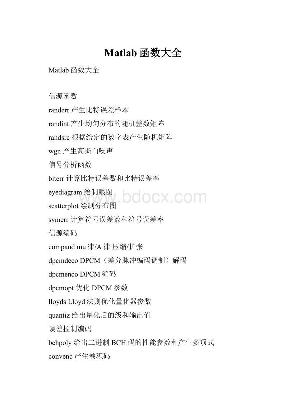 Matlab函数大全.docx_第1页