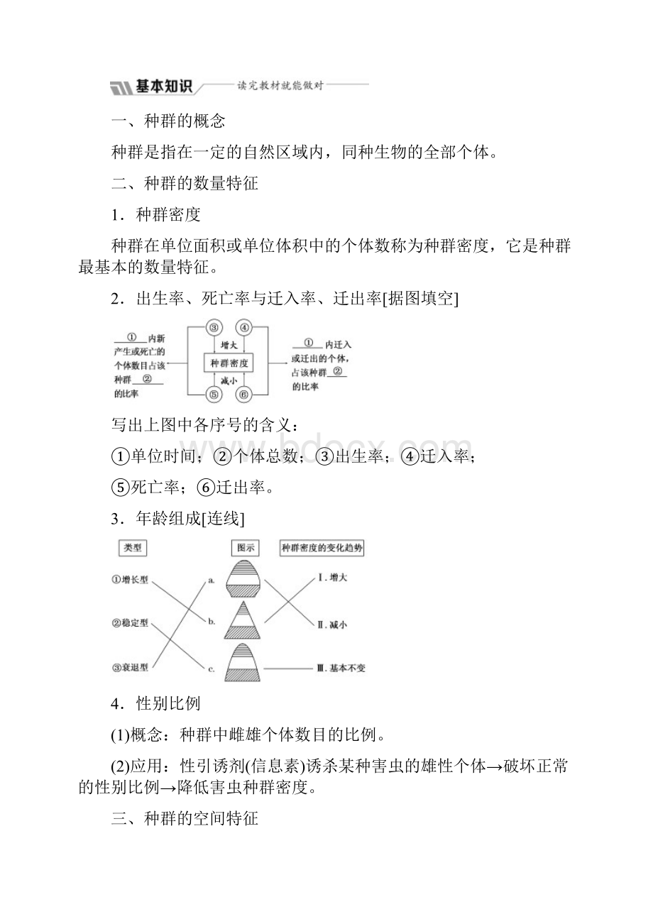 学年高中生物人教版必修3教学案第4章 第1节 种群的特征 Word版含答案Word文档下载推荐.docx_第2页