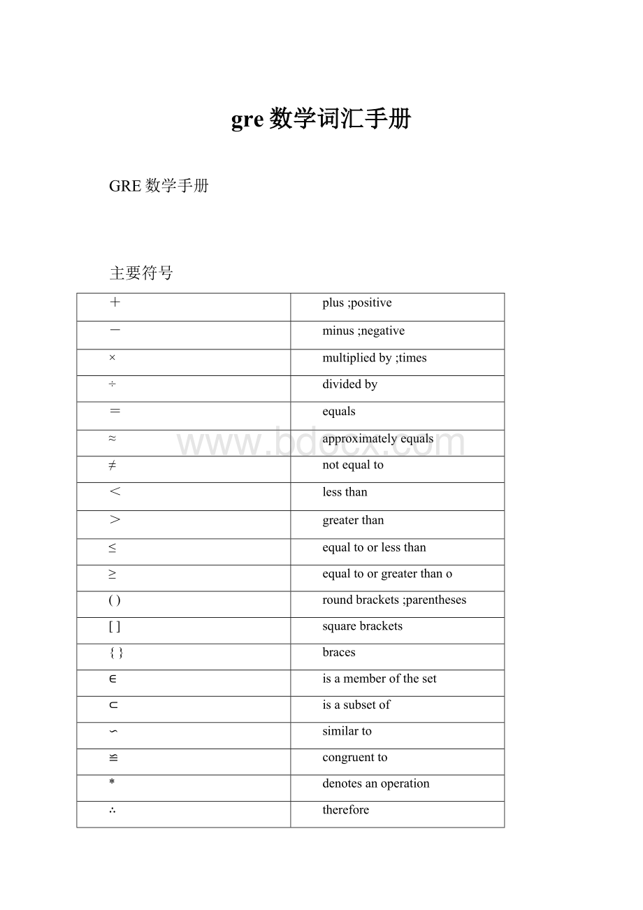 gre数学词汇手册.docx