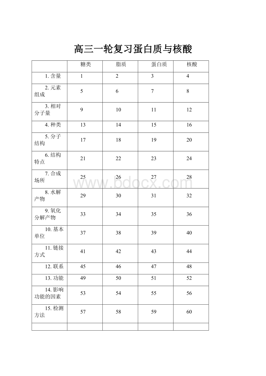 高三一轮复习蛋白质与核酸.docx_第1页