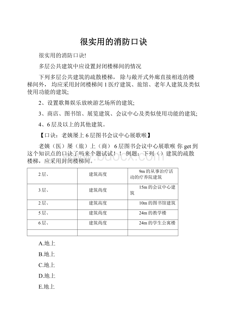 很实用的消防口诀.docx_第1页