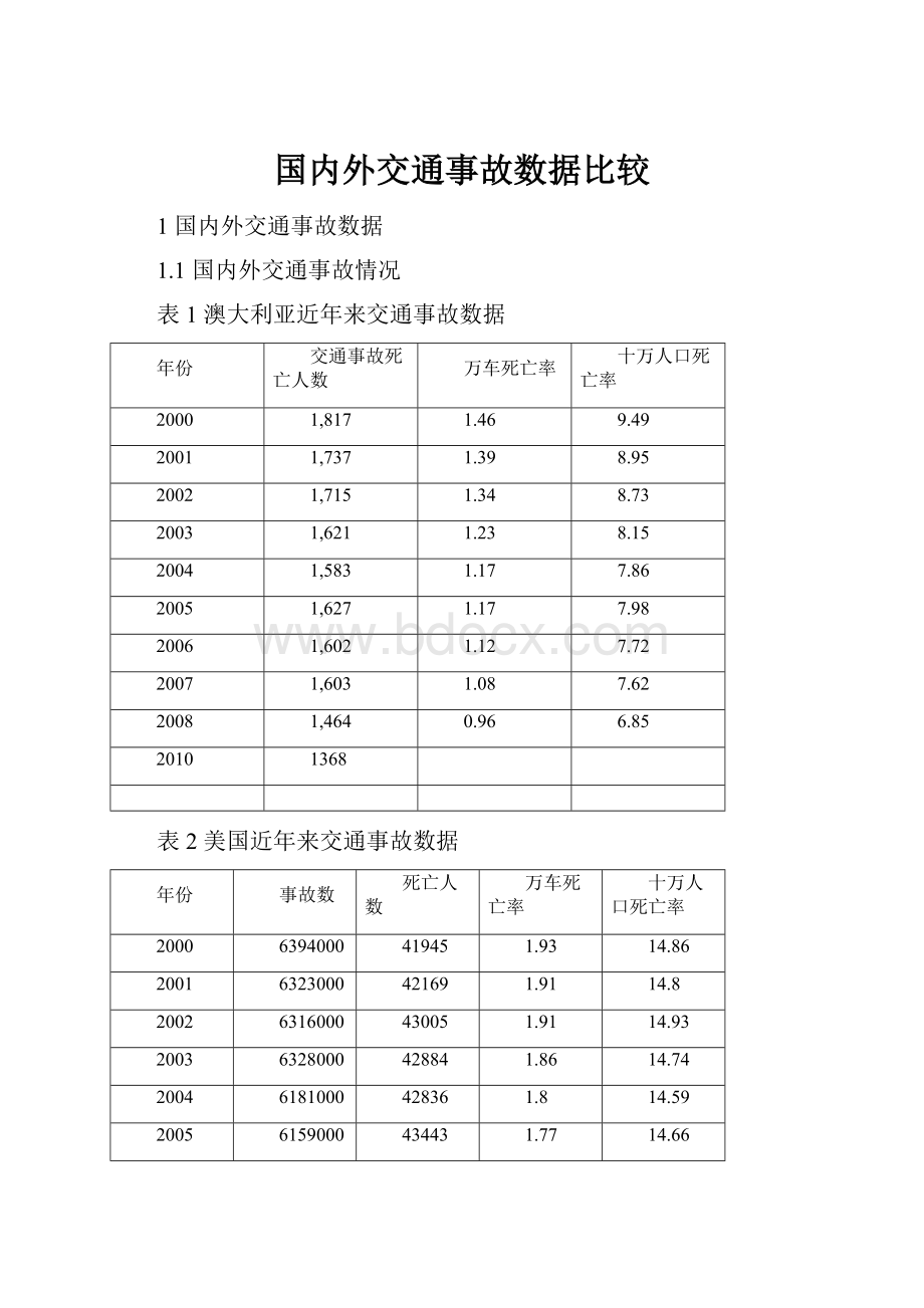 国内外交通事故数据比较.docx